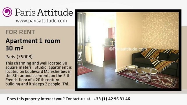 Studio Apartment for rent - Parc Monceau, Paris - Ref. 5996