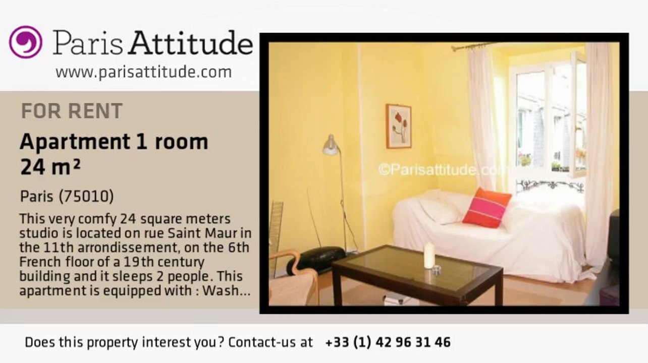 Studio Apartment for rent - Canal St Martin, Paris - Ref. 613