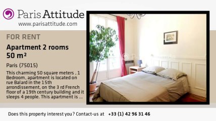 1 Bedroom Apartment for rent - Parc André Citroën, Paris - Ref. 7840