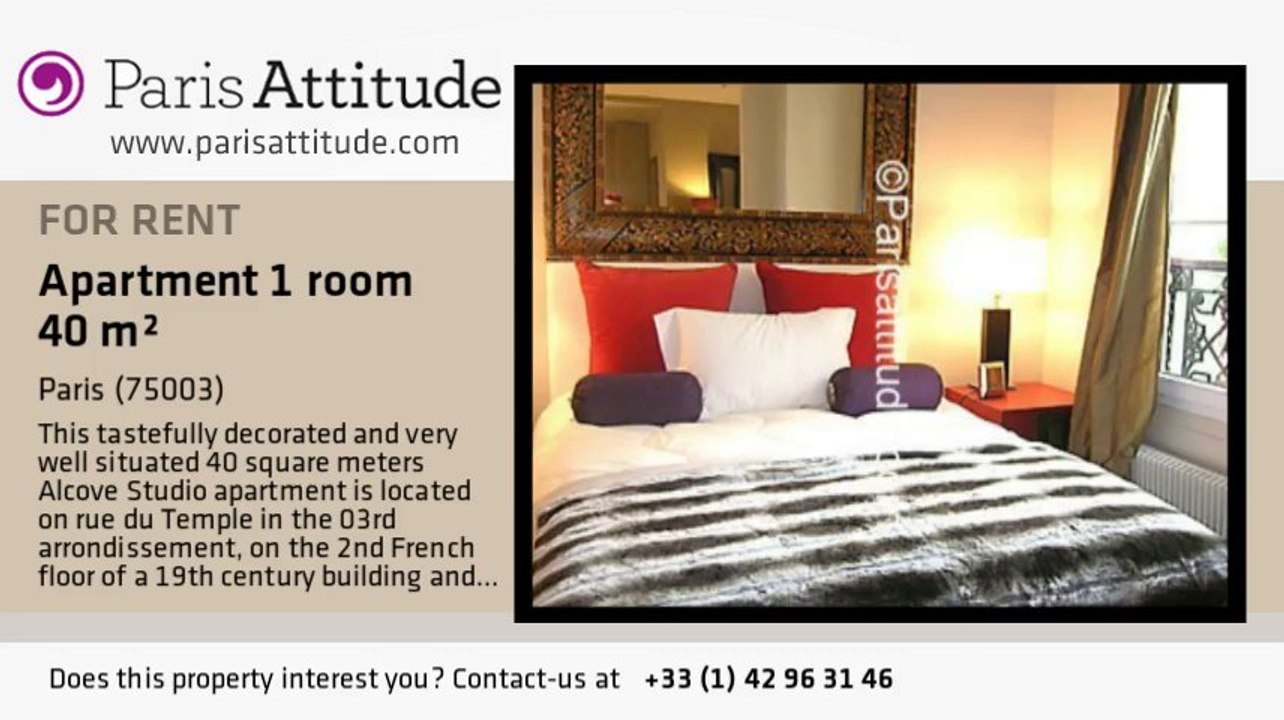 Alcove Studio Apartment for rent - Temple, Paris - Ref. 2977