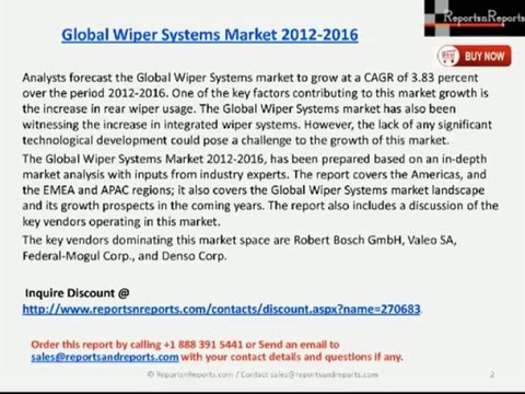 ReportsnReports: Global Wiper Systems Industry 2016