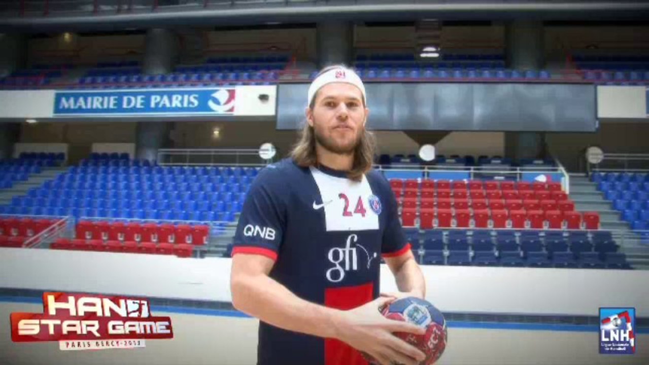 Hand Star Game - PSG Handball - Luc ABALO et Mikkel HANSEN - défi barre transversale