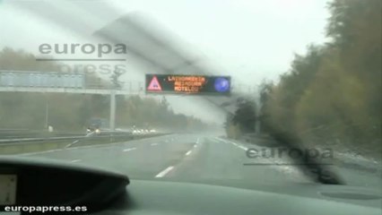 Niebla y fuertes lluvias AP-68 en Altube (Álava)