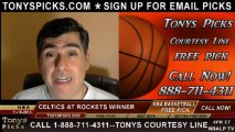 Houston Rockets vs. Boston Celtics Pick Prediction NBA Pro Basketball Odds