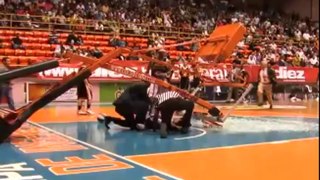 Scary Hoop Collapse on Globetrotter Shatters Backboard