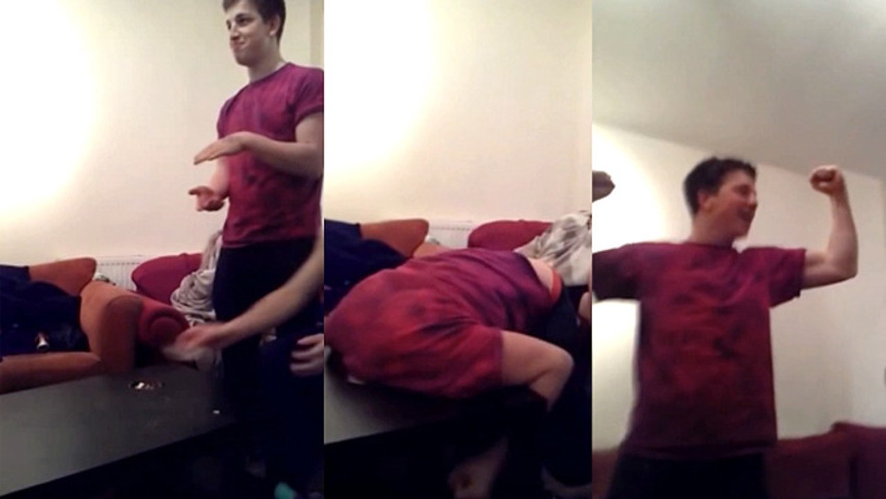 Drunk Guy Puts Head Through Ikea Table For $30