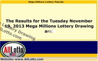 Mega Millions Lottery Drawing Results for November 19, 2013