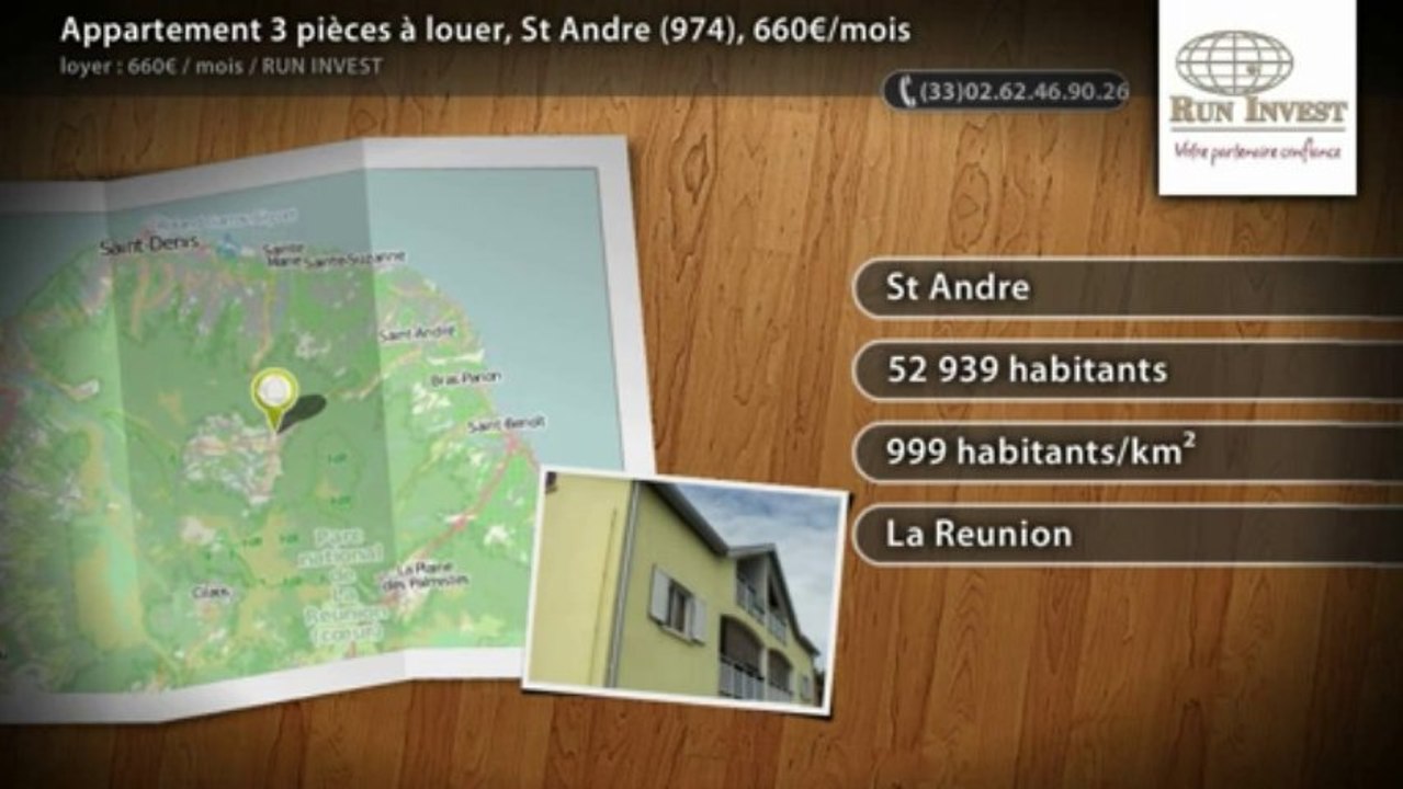 Appartement 3 pièces à louer, St Andre (974), 660€/mois