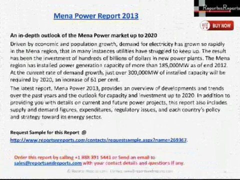 ReportsnReports: Mena Power Industry Report 2013