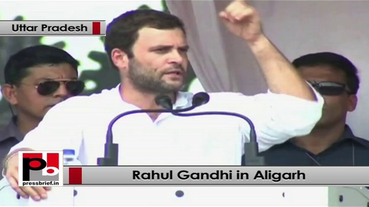 Rahul Gandhi in Aligarh: Only Congress party fights for people’s rights; others ignore the poor