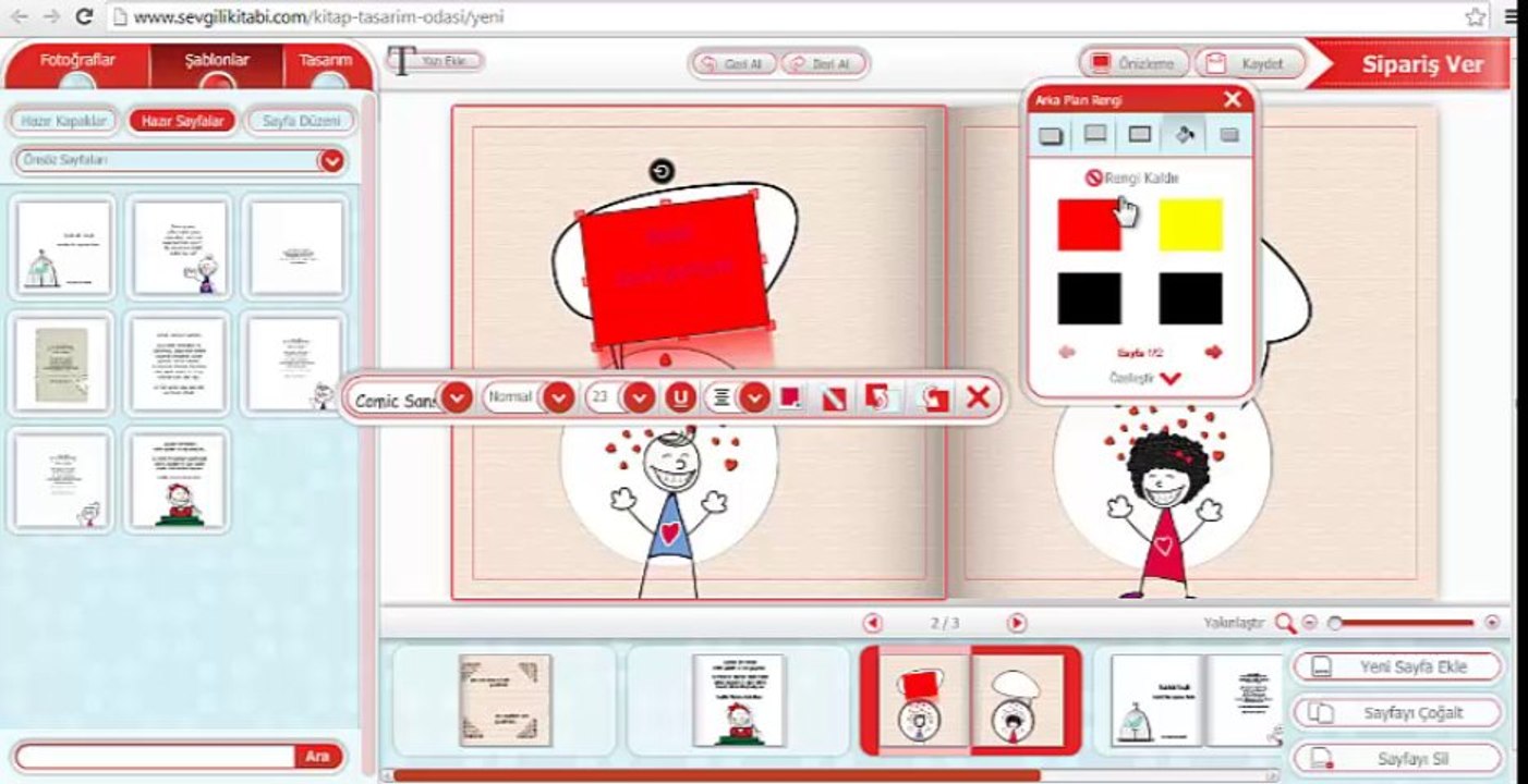 Kitaba Yazı Eklemek | www.sevgilikitabi.com