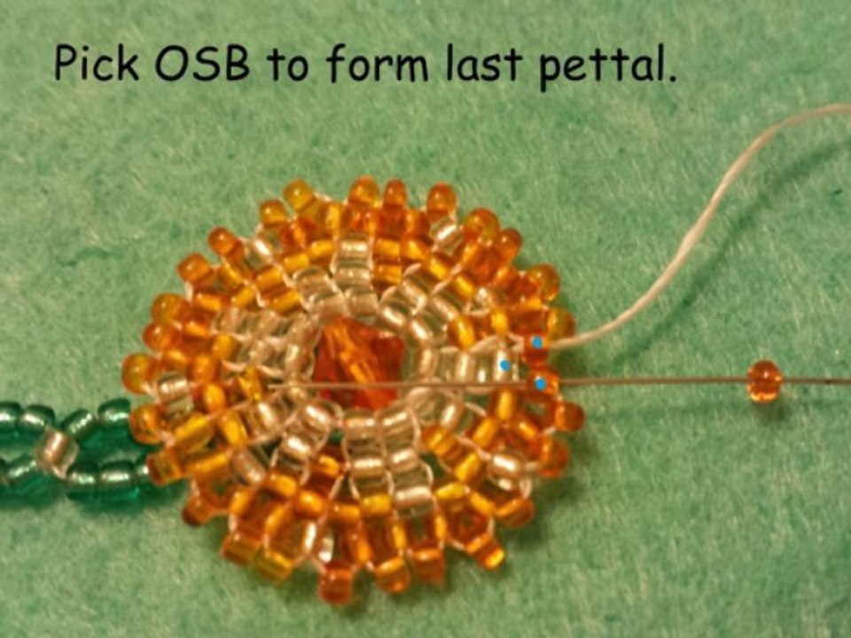 Tutorial. Sunflower, daisy, slave bracelet. Beaded fastening.