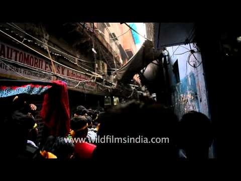 Procession of Muharram going through the narrow lanes of Kashmere Gate
