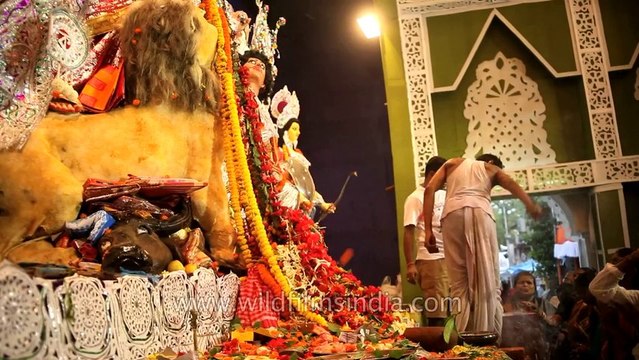 Extended hands for blessings: Durga Puja in Kolkata
