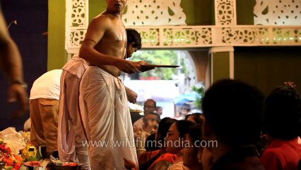 Aarti at a Puja pandal: Kolkata Durga Puja