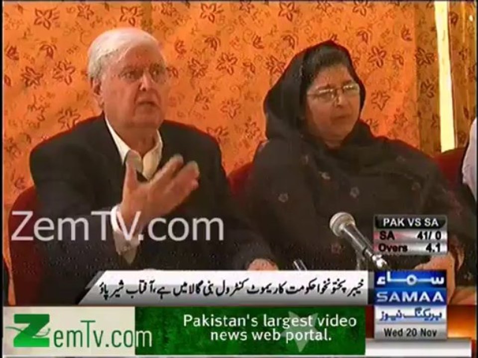 KPK Government remote control is in the hands of Imran Khan . Aftab Sherpao