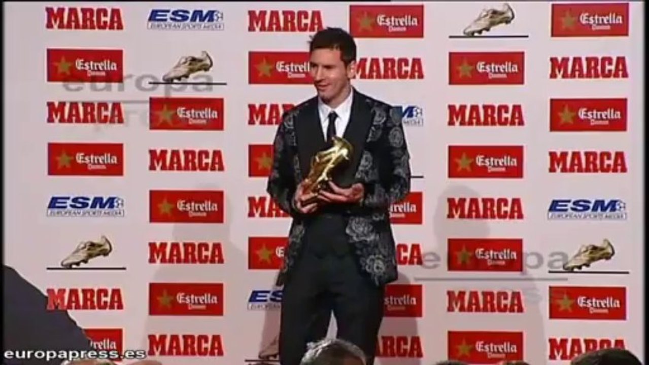Leo Messi recibe la Bota de Oro en Barcelona