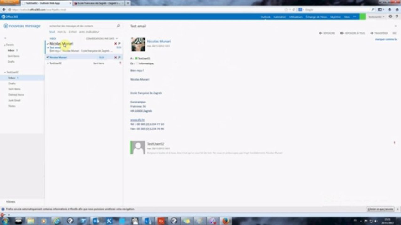 Tutoriel - office 365 - Outlook - Partie 02