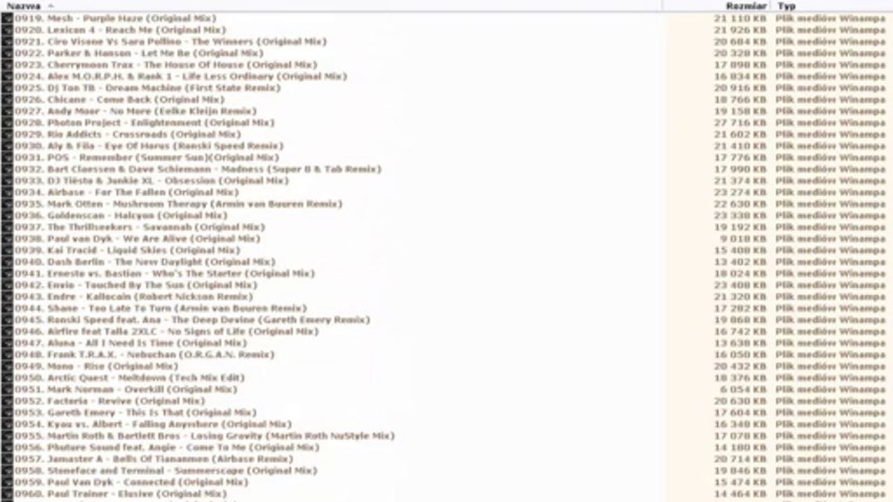 Trance 1000 Collection`s TRACKLIST