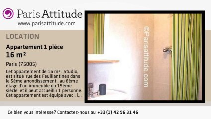 Appartement Studio à louer - Port Royal, Paris - Ref. 6962