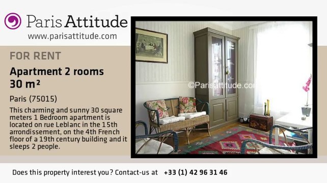 1 Bedroom Apartment for rent - Parc André Citroën, Paris - Ref. 4571