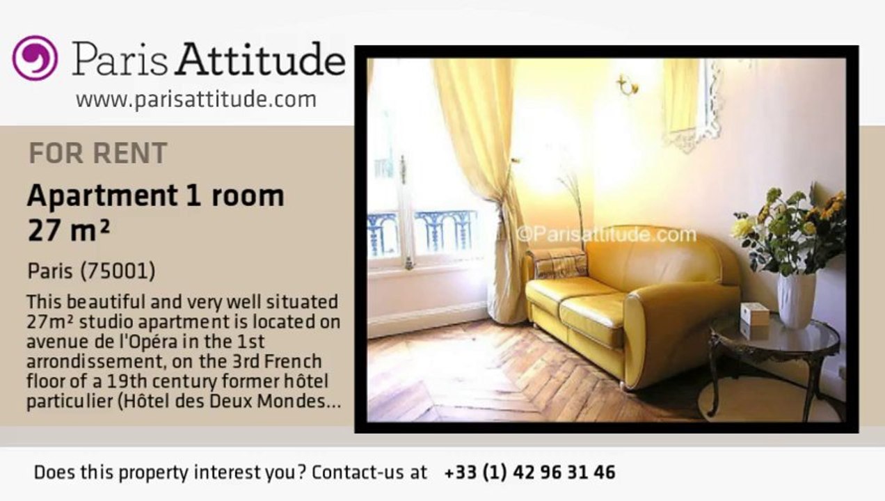 Studio Duplex for rent - Palais Royal, Paris - Ref. 7413