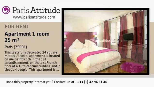 Studio Apartment for rent - Palais Royal, Paris - Ref. 6956