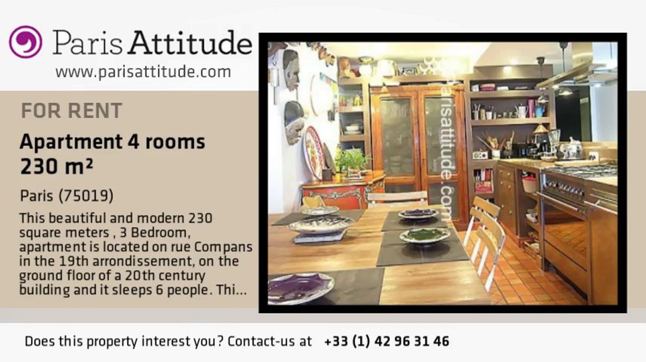 3 Bedroom Loft for rent - Buttes Chaumont, Paris - Ref. 7121