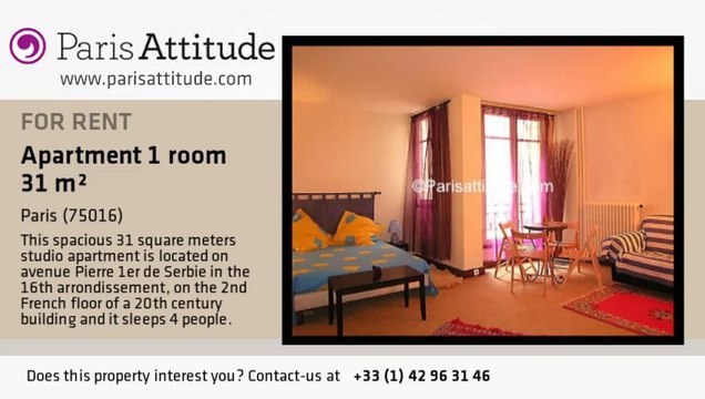 Studio Apartment for rent - Alma Marceau, Paris - Ref. 1578
