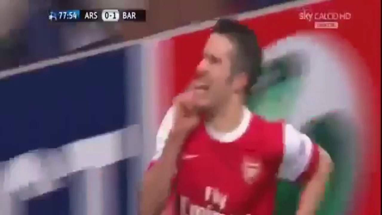 هدف فان بيرسي ارسنال على برشلونه في دوري الابطال