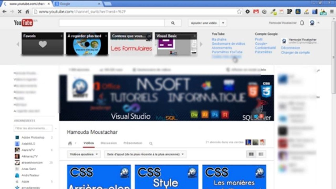 | Youtube | Créer plusieurs chaine avec un seul compte Gmail | Msoft | ( Darija )