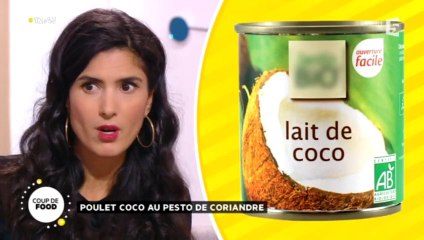 Poulet coco et nouilles de riz au pesto de coriandre