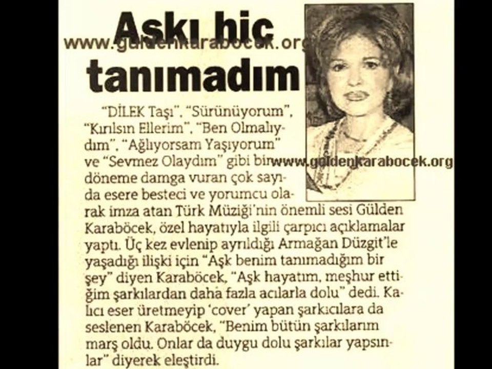 Gülden Karaböcek yabancı değiliz artık seninle