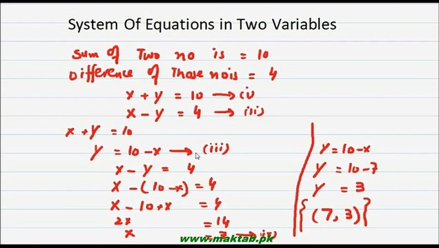 FSc Math Book1, CH 4, LEC 27: System Of Equations