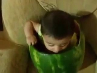 Babis are weird : Baby Eating Watermelon
