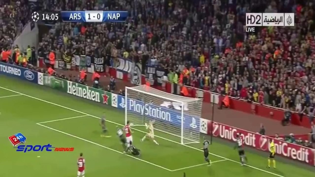 اهداف مباراة آرسنال 2-0 نابولي دوري أبطال أوروبا (2013/10/1) تعليق رؤوف خليف