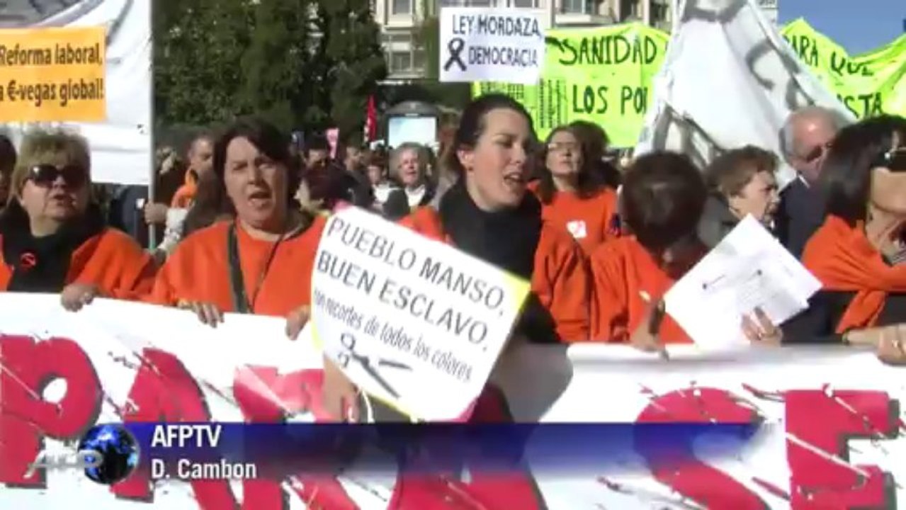 Espagne: milliers de manifestants à Madrid contre l'austérité