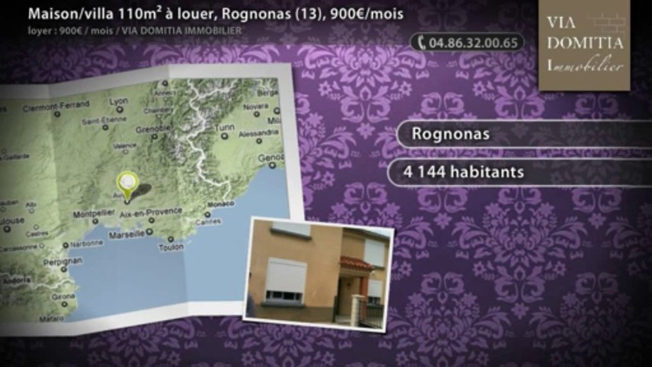 Maison/villa 110m² à louer, Rognonas (13), 900€/mois