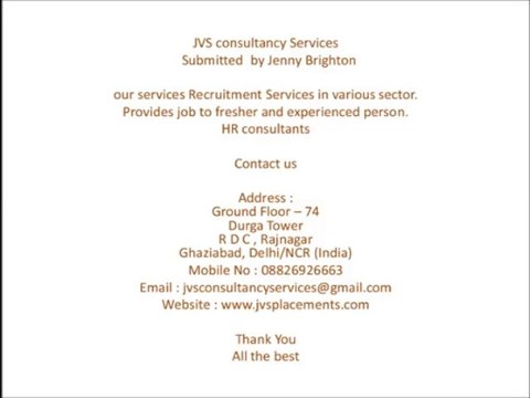 JVS consultancy services- Recruitment agency in Delhi/NCR