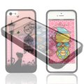 Hytparts.com-For iPhone 5 Chic Protector Hard Plastic Skin Cover Cute Cat Girly Slider Bumper Case Pink