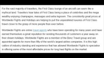 Worldwide flights - Putting first class within reach