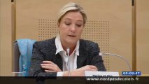 Marine Le Pen demande que la Région réserve ses dépenses aux dossiers qui concernent le Nord-Pas-de-Calais