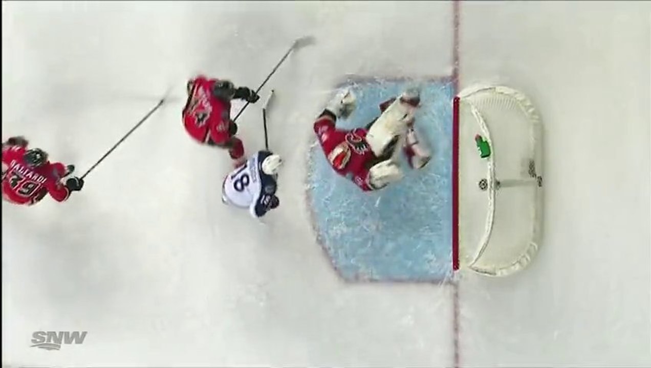 Awesome Rare Hockey Goalie Bicycle Kick Save
