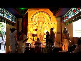 Download Video: Decorated Durga puja pandal with egypt theme: Kolkata