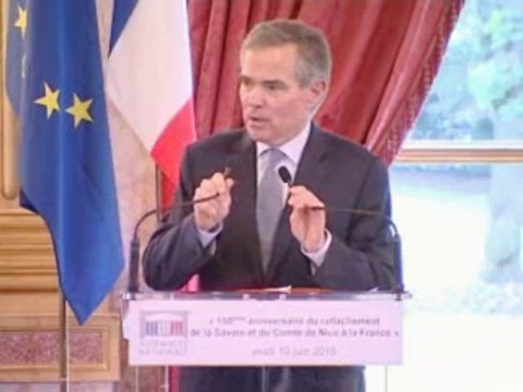 Cérémonie du 150e anniversaire du rattachement de la Savoie et du Comté de Nice à la France Allocution de M. Bernard Accoyer - Jeudi 10 Juin 2010