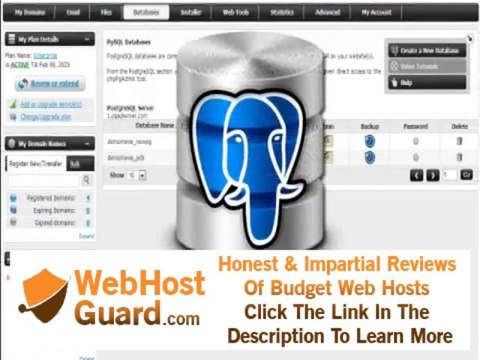 How to create a new PgSQL database - OzeVision Web Hosting Tutorial