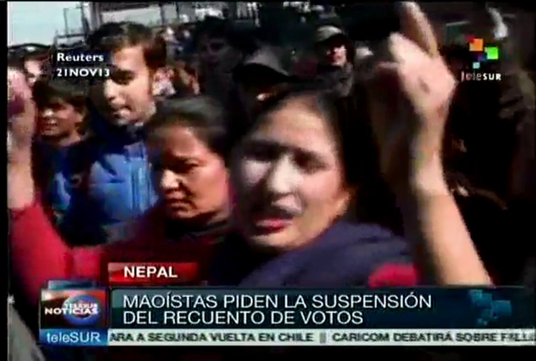 Maoístas piden suspensión del recuento de votos en Nepal