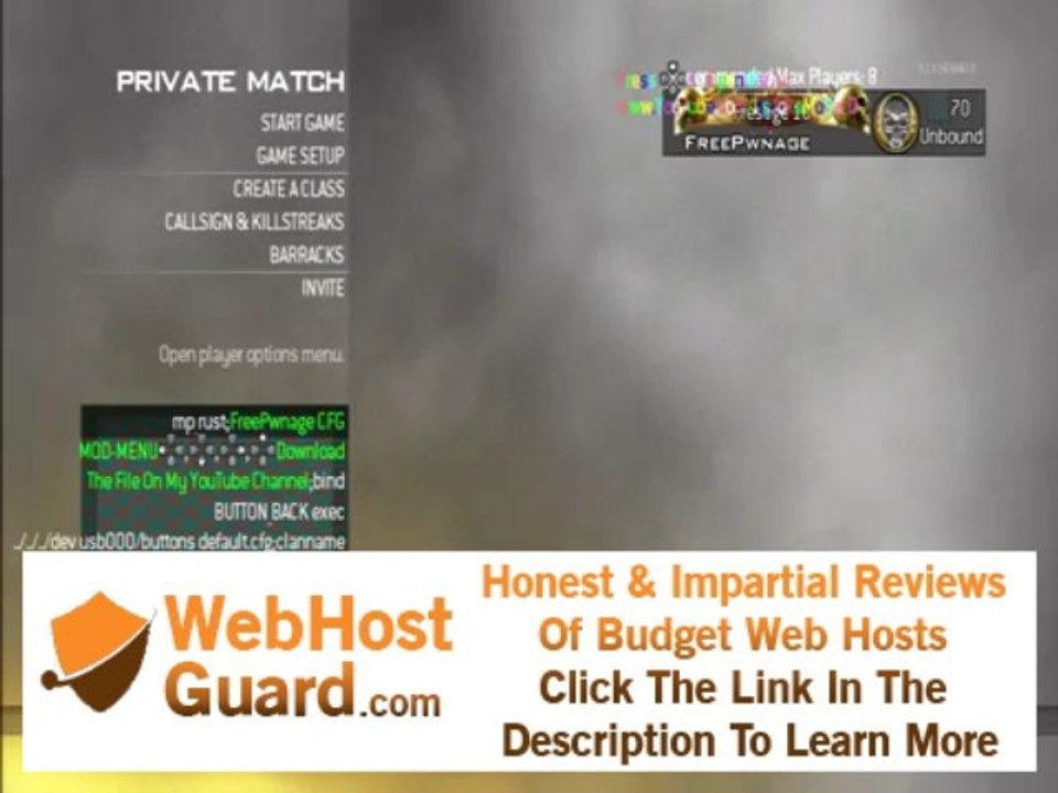 Hosting buttons_default CFG INFECTION LOBBY FOR PS3 on MW2