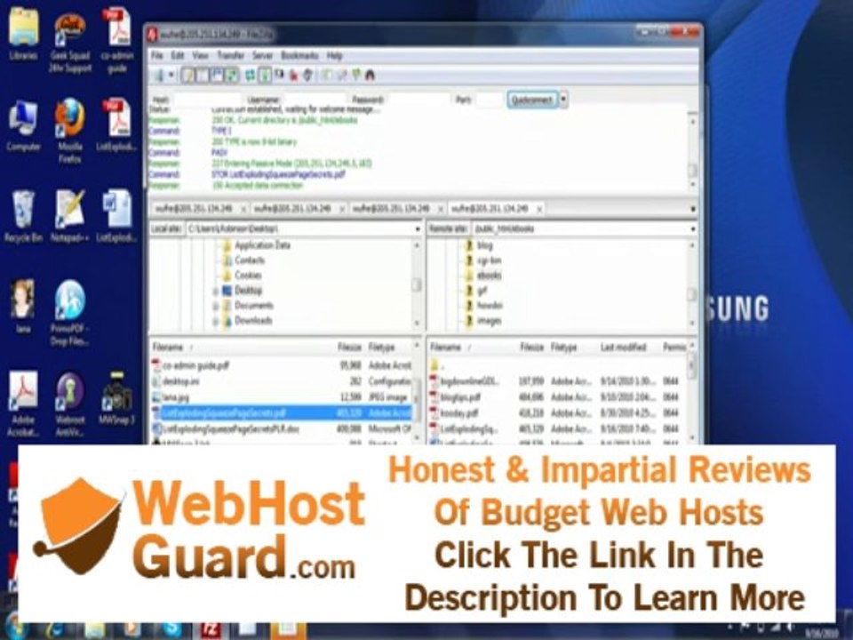 Uploading ebook and Files to Your Hosting Account