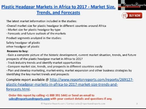 ReportsnReports: Plastic Headgear Markets in Africa 2017